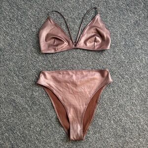 SKIMS Brown Wet Jersey High Waisted Bikini Women’s Size Large